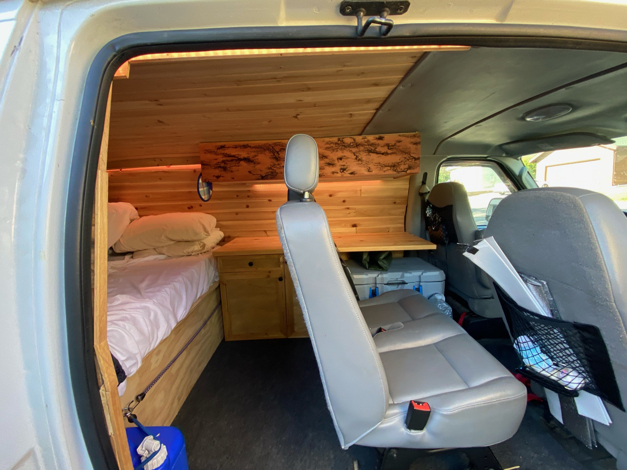 Interior of completed van