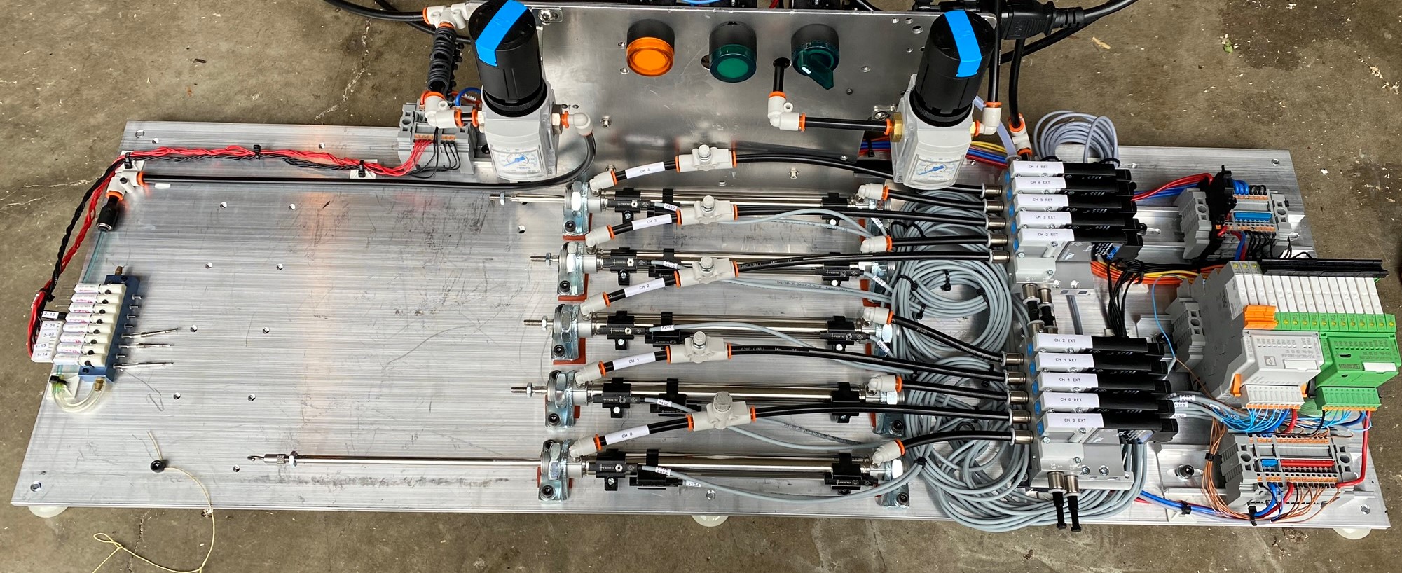Top down view of actuator life testbed