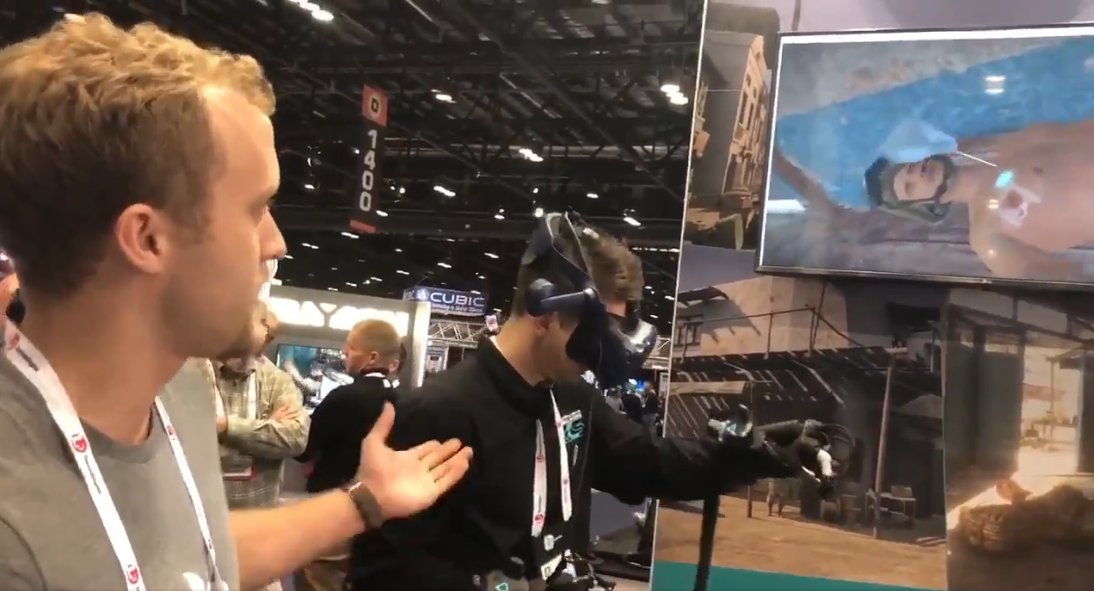 Man trying the TC3Sim Demo at I/ITSEC 2019