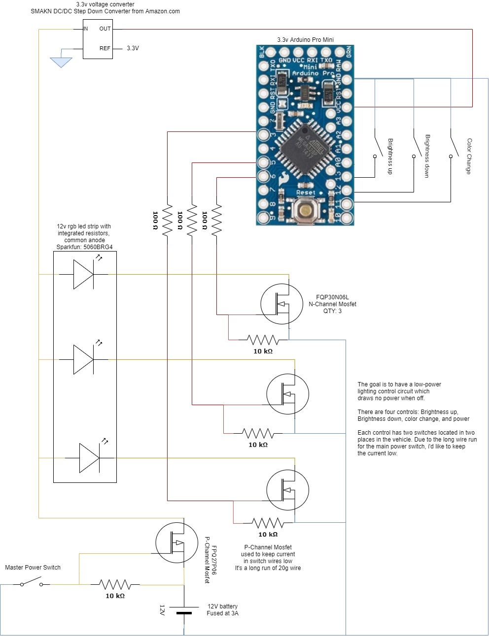 Circuit schematic of van LED project